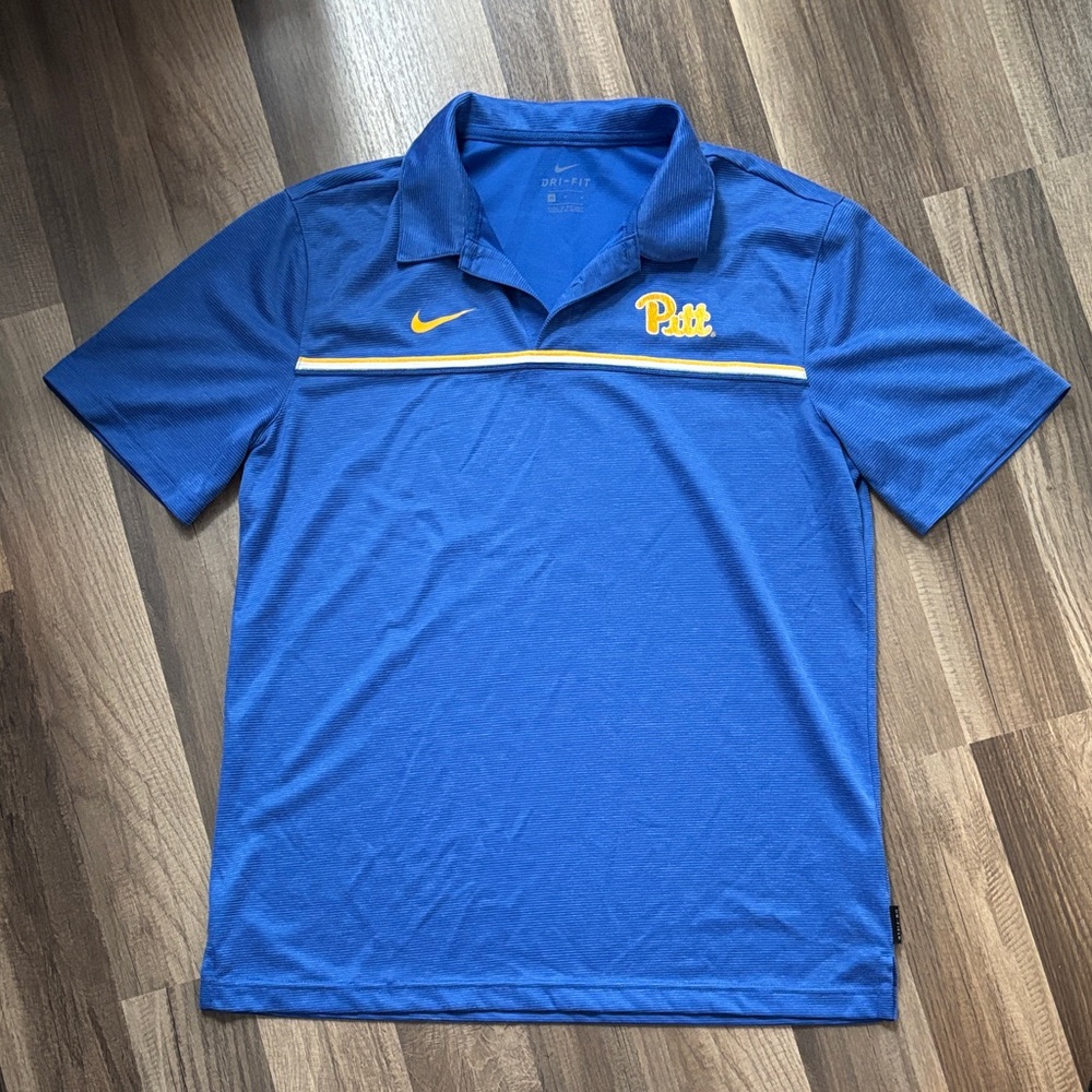 Nike Blue Pitt Men's Polo Shirt with Yellow Accents